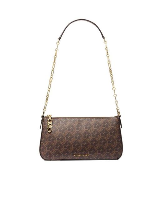 Michael Kors White Michael Empire Chain-Link Medium Shoulder Bag