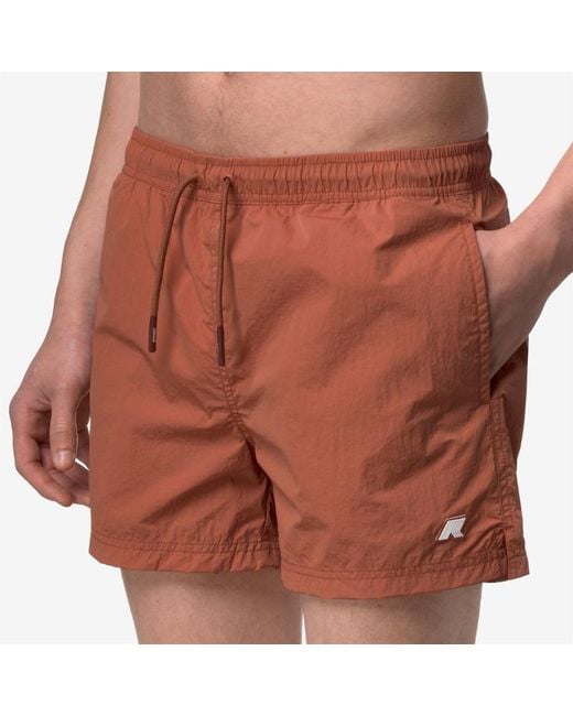 K-Way Orange Hazel Beach Swim Shorts for men