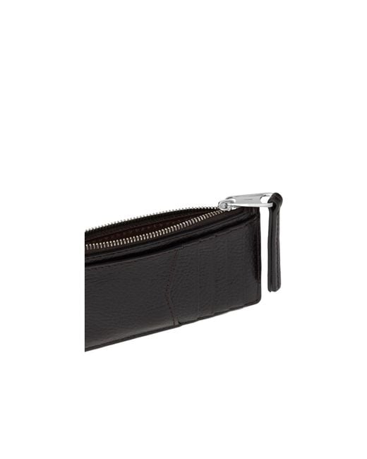Lemaire Black Gear Leather Card Holder And Coin Purse