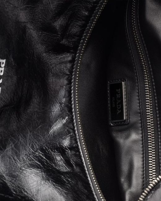 Prada Black Leather Shoulder Bag for men