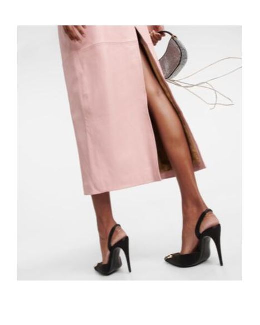 Magda Butrym Pink Leather Bustier Midi Dress