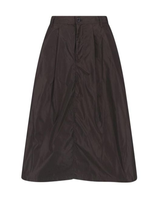 Aspesi Gray A-Line Midi Skirt