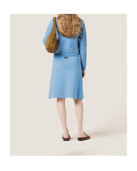 Miu Miu Blue Technical Yarn Skirt