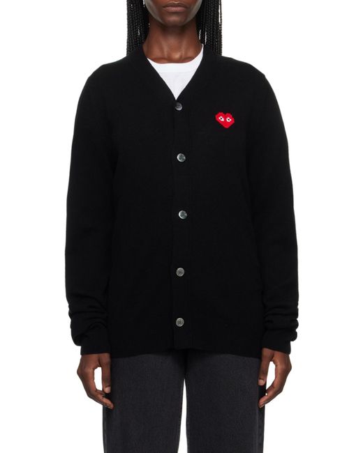 COMME DES GARÇONS PLAY Black Comme Des Garçons Play Logo Patch Buttoned Cardigan for men