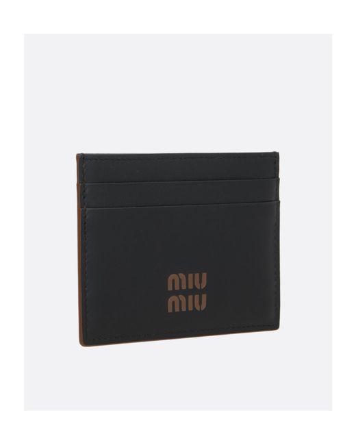 Miu Miu Black Smooth Leather Card Case
