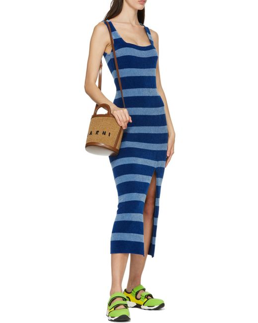 Marni Brown Tropicalia Drawstring Bucket Bag