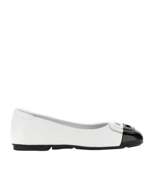 Hogan White H661 Ballerina Shoes