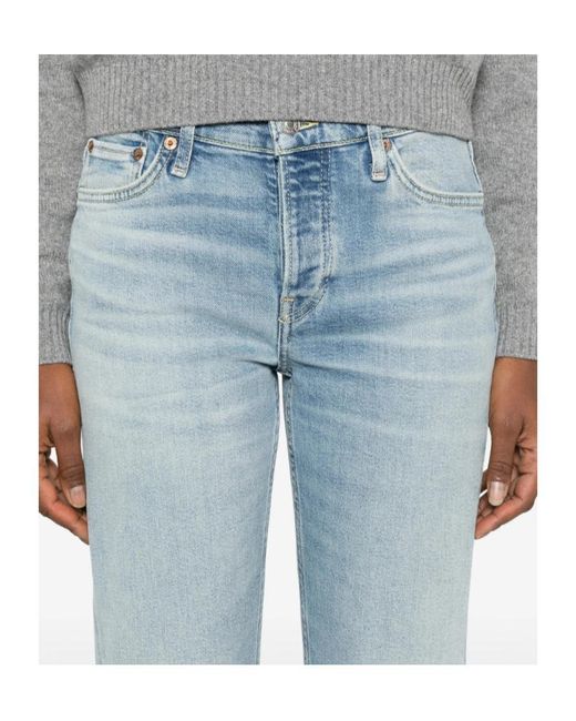 Re/done Blue Button-Fastening Jeans