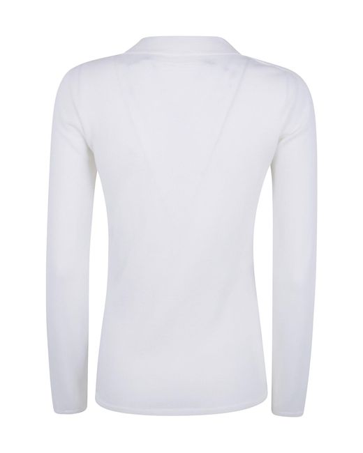 D.exterior White Crew-Neck Knit Sweater
