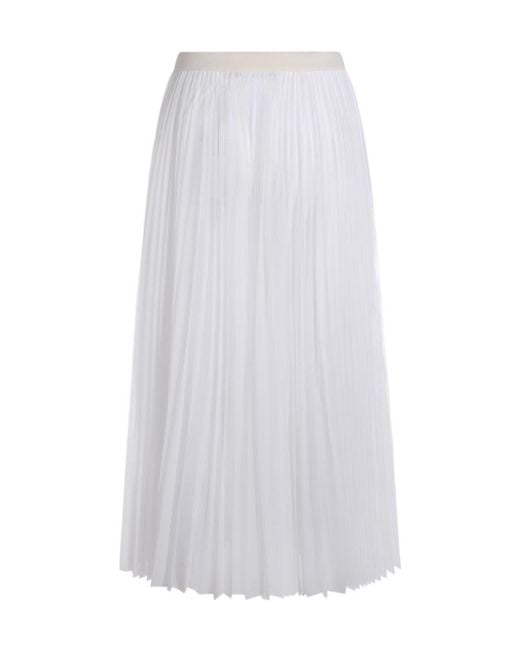 Fabiana Filippi White Pleated Maxi Skirt