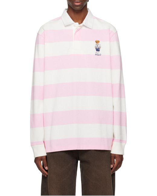 Polo Ralph Lauren Bear Jersey Rugby Polo in Pink for Men | Lyst