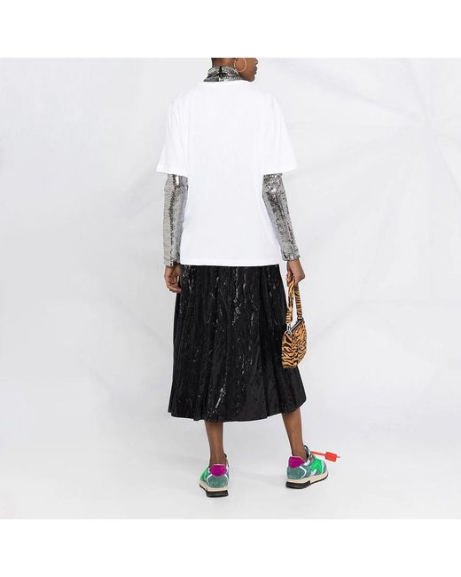 Moschino White T-Shirt With Round Neck And Short Sleeves