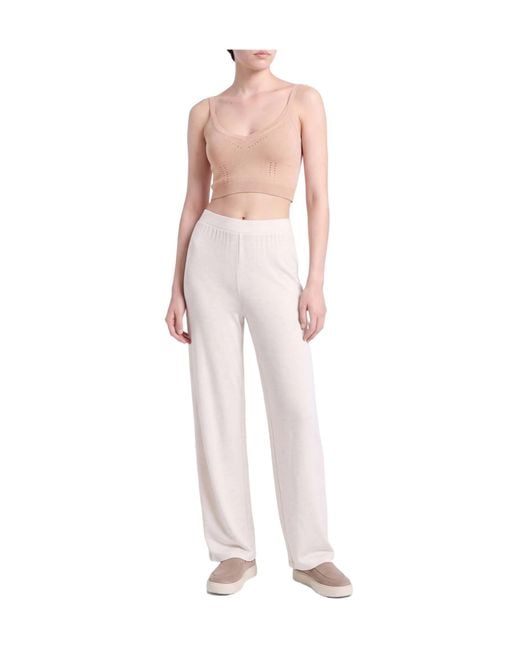 Max Mara Pink Sleeveless V-Neck Cropped Knit Top