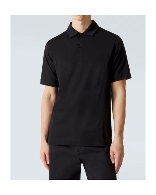 Dries Van Noten Black Cotton Jersey Polo Shirt for men