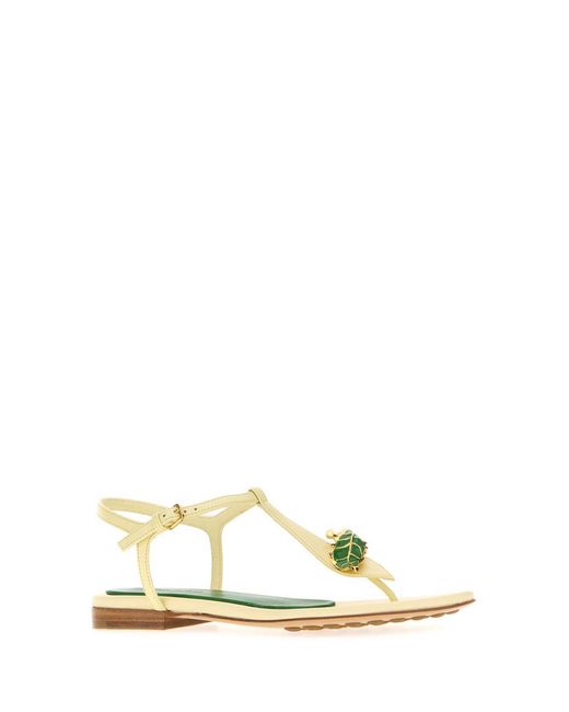 Bottega Veneta Multicolor Pastel Leather Rana Flora Sandals