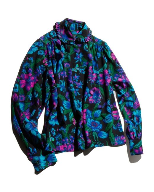 Gucci Blue Printed Silk Crêpe De Chine Shirt
