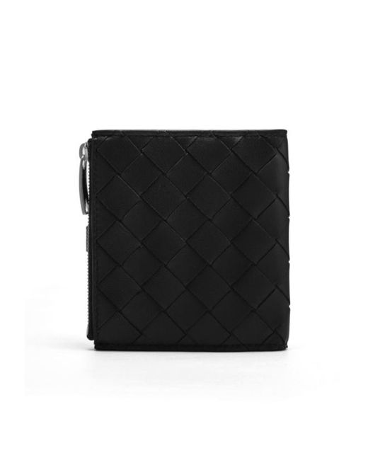 Bottega Veneta Black Intreciato Knitting Wallet