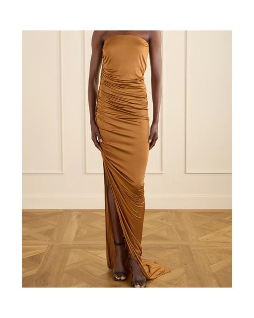 Rick Owens Brown Draped Maxi Dress
