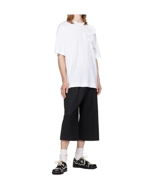 Simone Rocha Black Wool Blend Wide-Leg Shorts for men