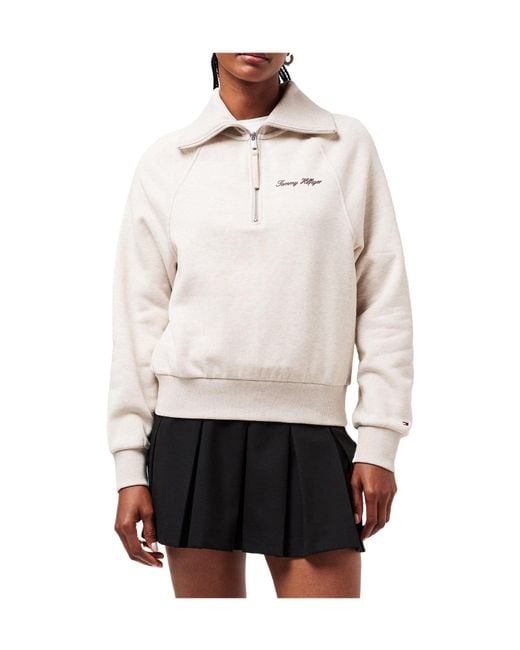 Tommy Hilfiger White Halfzip Sweatshirt