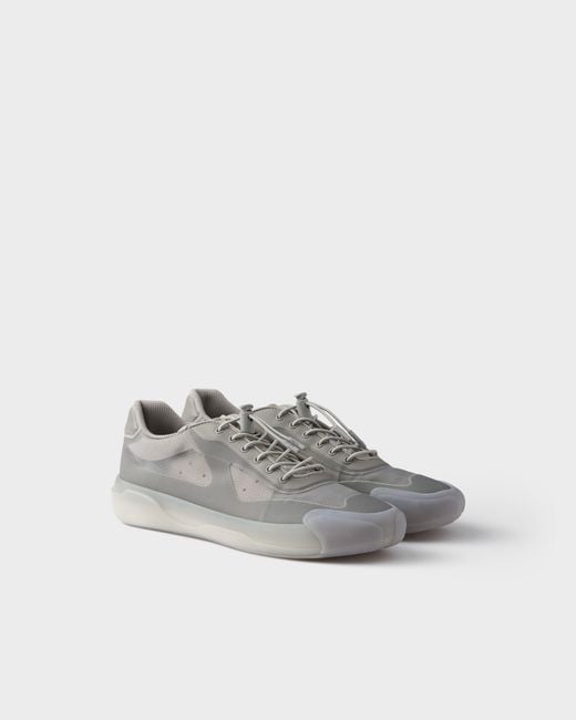 Prada Gray Technical Fabric Sneakers for men