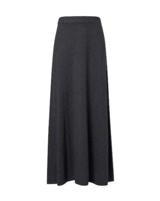 Lisa Yang Blue Adrienne Cotton And Cashmere Midi Skirt