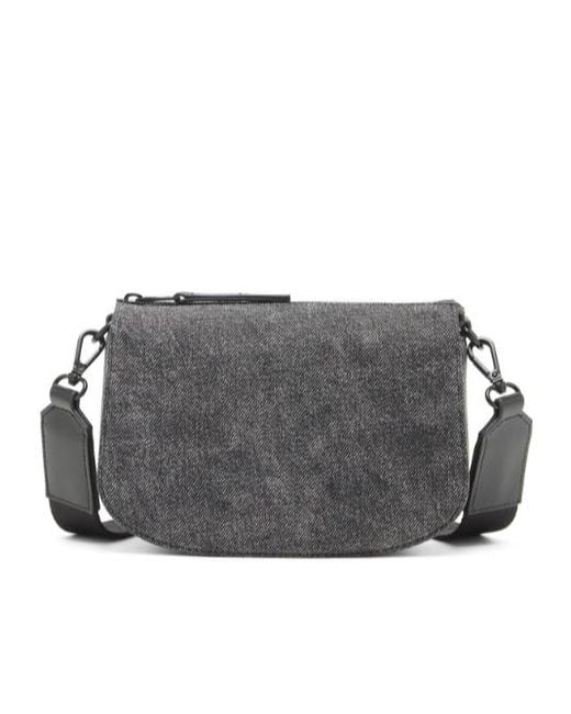 DIESEL Gray Oval Logo Messenger Bag for men
