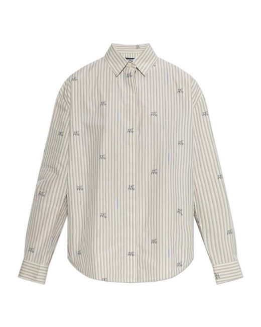 Jacquemus White Vertical Striped Simon Shirt