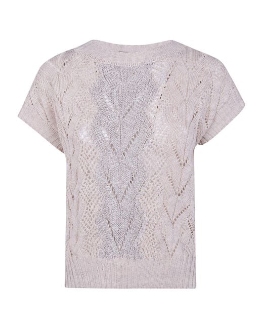 D.exterior Multicolor Open Knit Boat Neck Sweater