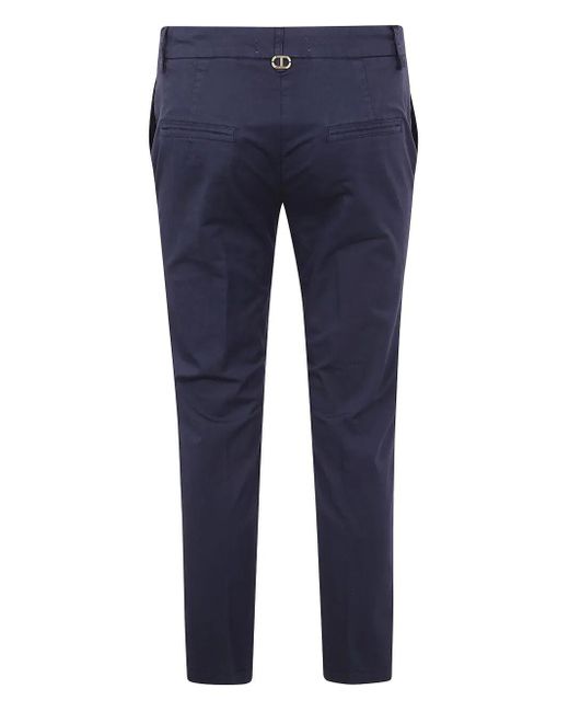Twinset Blue Logo-Plaque Trousers