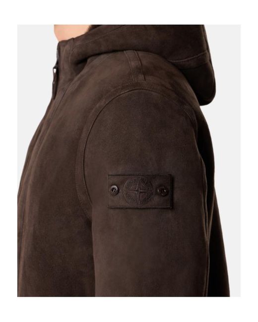 Stone Island Brown Hooded Jacket for men