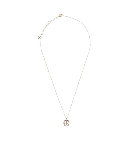 Tory Burch White Miller Pendant Necklace