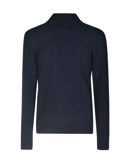 Lardini Blue Fine-Knit Roll-Neck Jumper for men