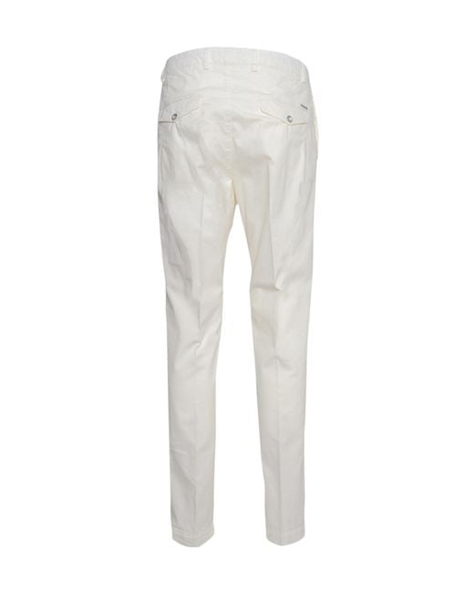 Peserico Gray Stretch Gabardine Pants for men