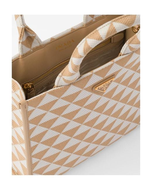 Prada Natural Symbole Small Top Handle Bag