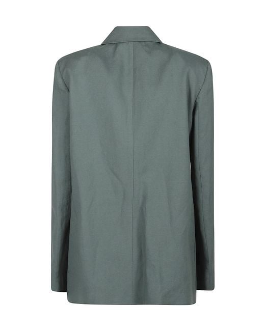 Patrizia Pepe Green Buckle-Detail Blazer