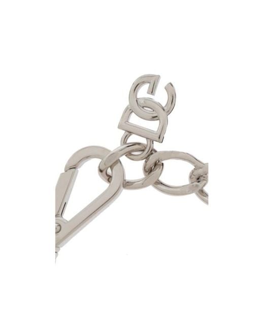 Dolce & Gabbana Metallic Logo Lettering Chain Bracelet for men