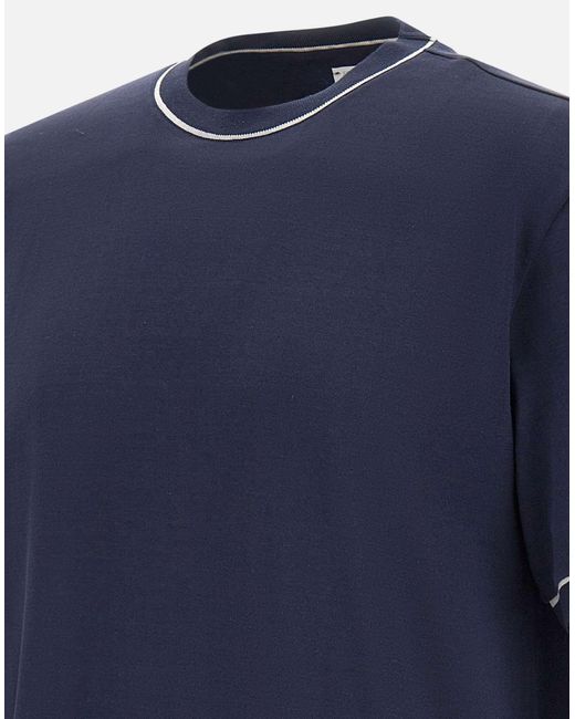 Eleventy Blue Crew Neck T-Shirt for men