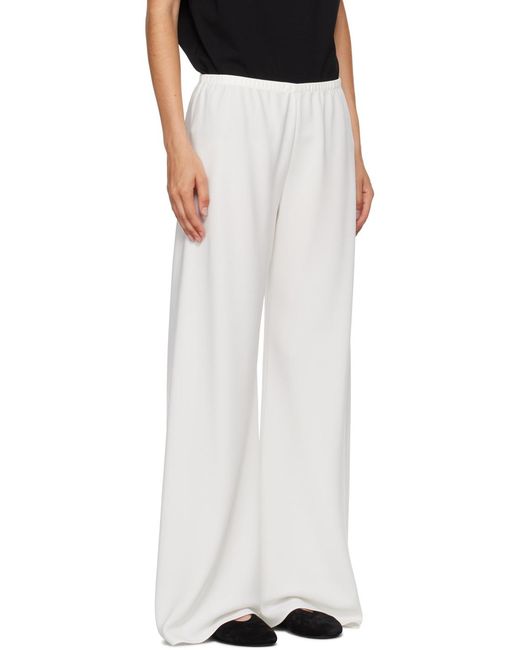 The Row White Gala Wide-Leg Trousers
