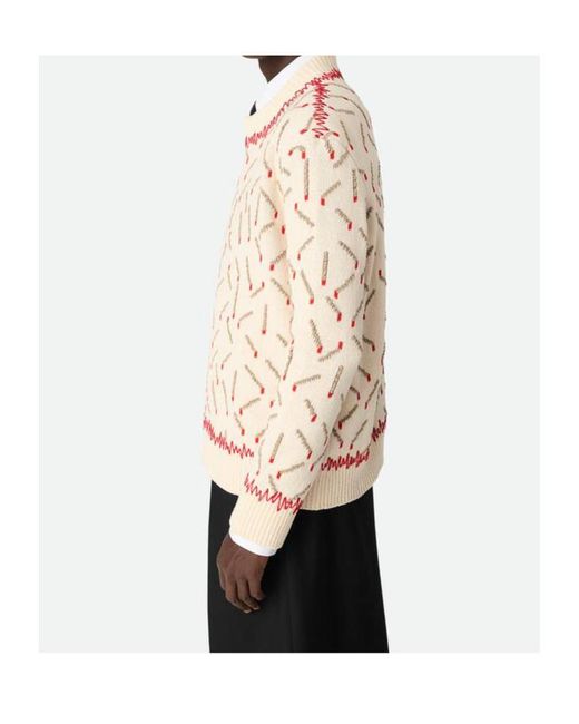 Bottega Veneta Natural Cotton Jacquard Matches Jumper for men