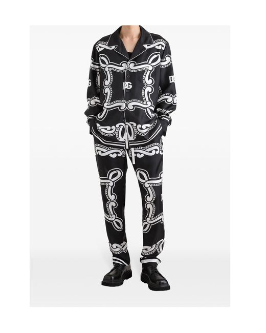 Dolce & Gabbana Black Bandanna Printed Vanity Shirt for men