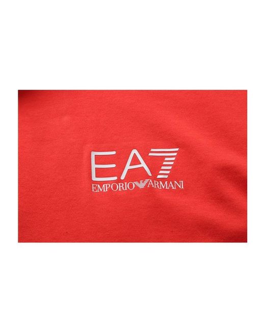 EA7 Red Logo Lapel Polo Shirt for men