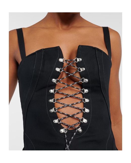 Dion Lee Black Tie-Dye Mini Dress