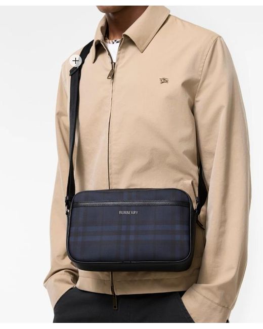 Burberry Black City Check Shoulder Bag for men