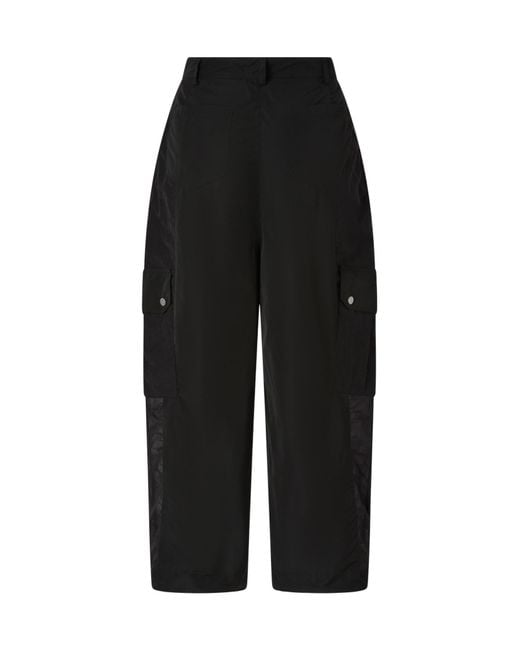 Pinko Black Cargo-Pocket Cropped Trousers