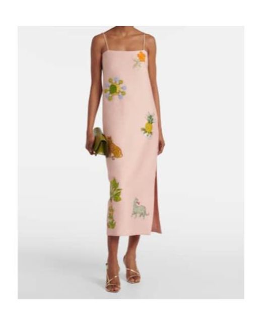 ALÉMAIS Pink Hazel Printed Linen-Blend Maxi Dress