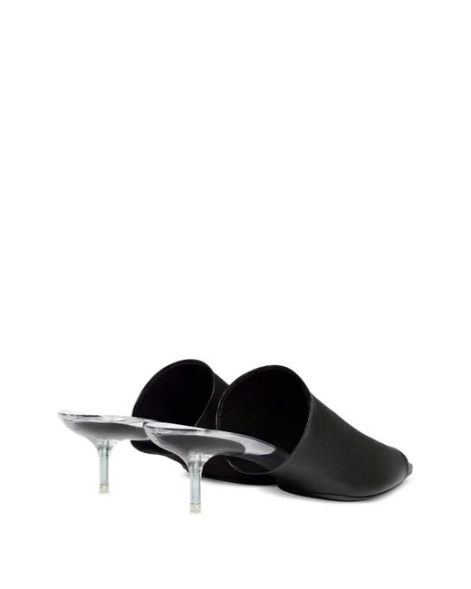 Courreges Black Square-Toe Sandals