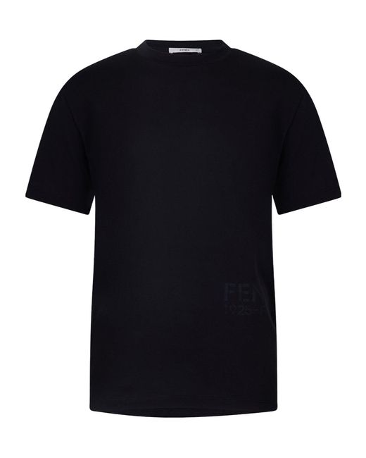 Fendi Black Loose-Fit Crew Neck Short-Sleeve T-Shirt for men