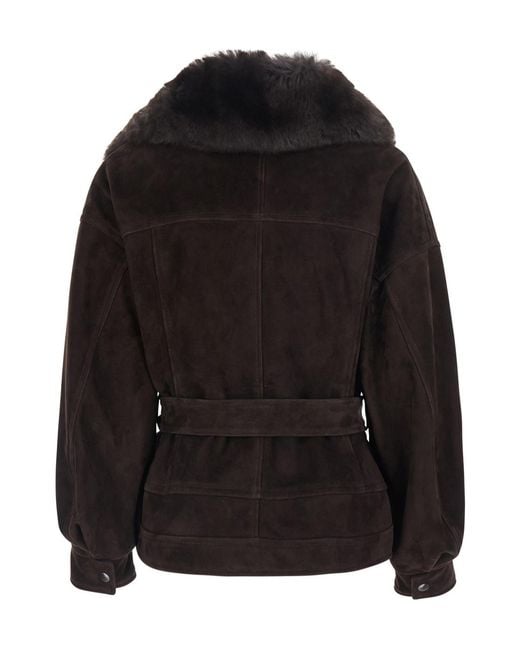 Blancha Black Leather Jacket With A Zipper