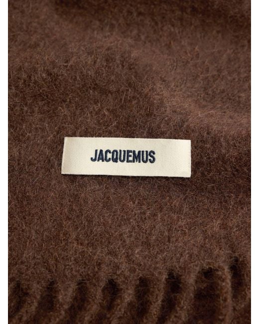 Jacquemus Brown The Carro Fringed Edge Scarf for men